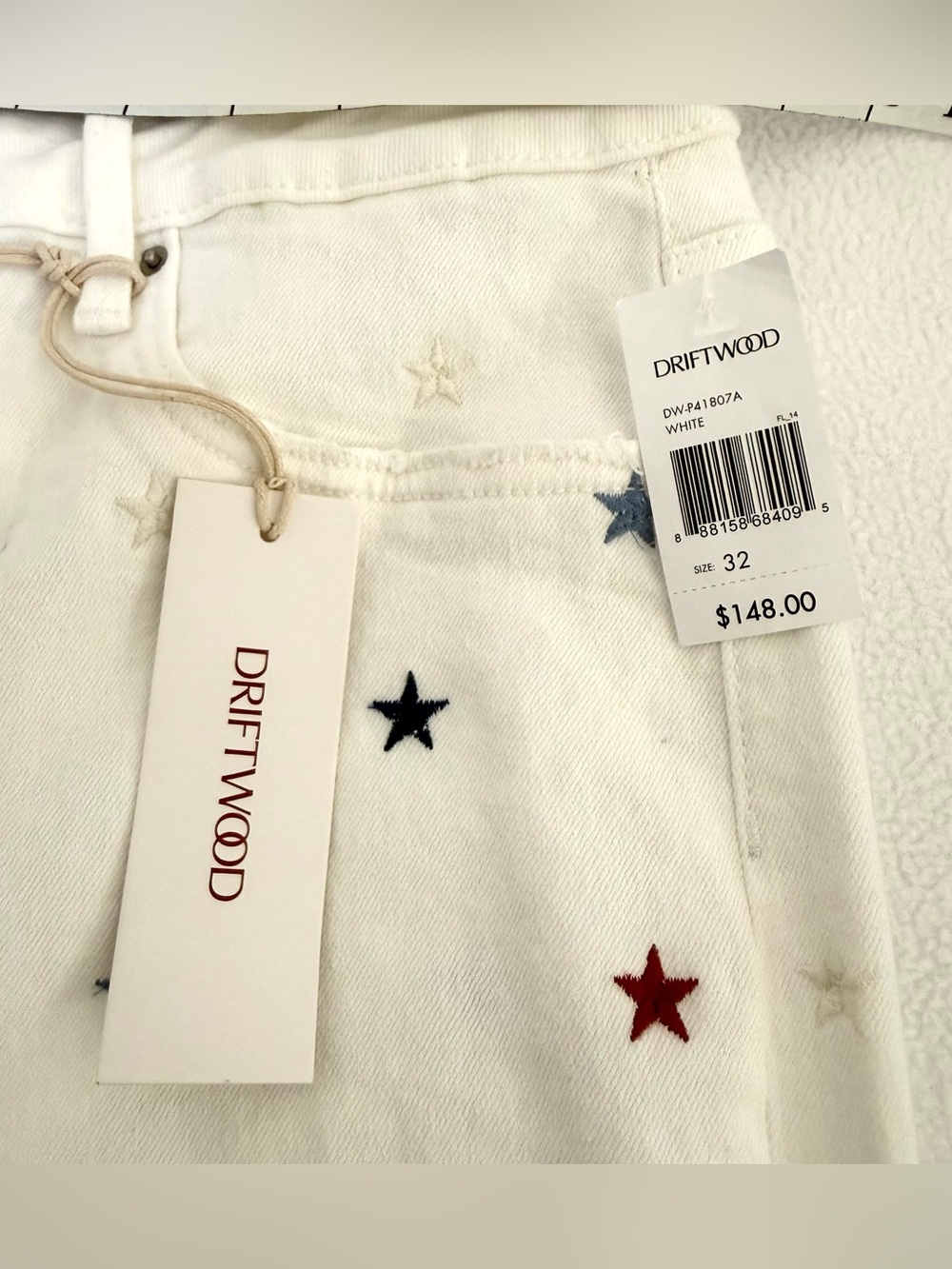 Driftwood Charlee Starry Eyed Embroidered Cropped Wide Leg Jeans Size 32 NWT - Picture 13 of 16